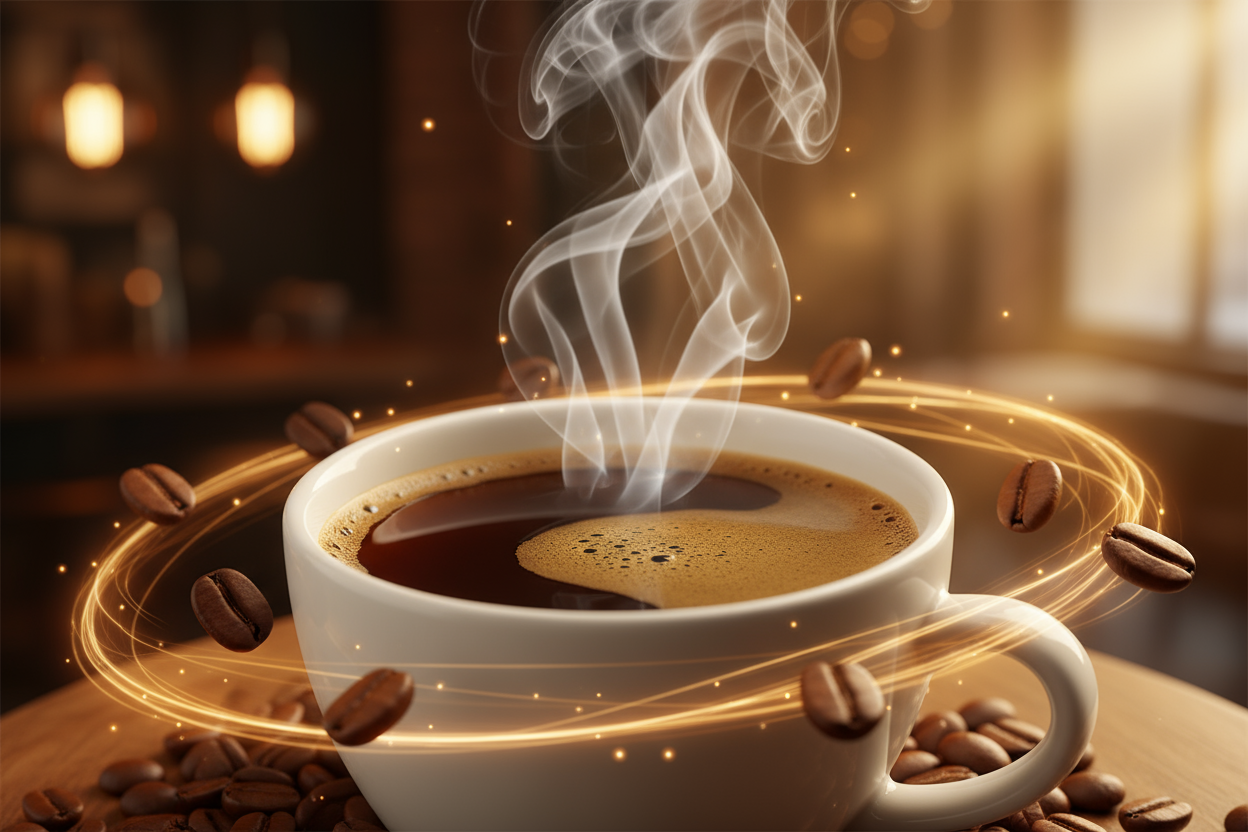 A coffee kick that grabs you but does not knock you